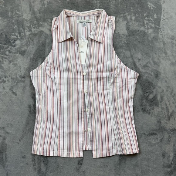 Urban Outfitters Sleeveless‎ Shirt Womens Small Stripe Button Front Party Top - Picture 1 of 10